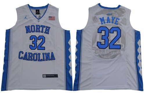 North Carolina #32 Luke Maye White Basketball Stitched NCAA Jersey