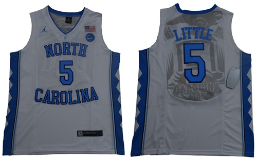 North Carolina #5 Nassir Little White Basketball Stitched NCAA Jersey