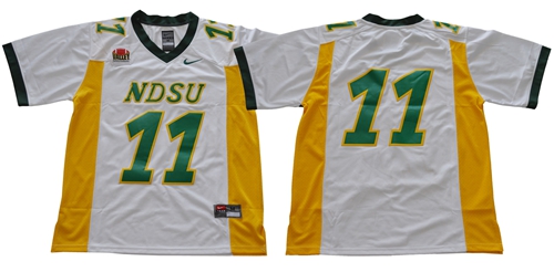 Bison #11 Carson Wentz White Limited Stitched NCAA Jersey