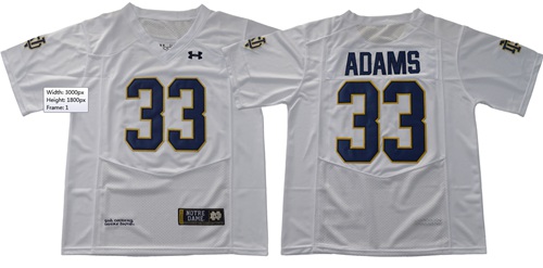 Fighting Irish #33 Josh Adams White Under Armour Stitched NCAA Jersey