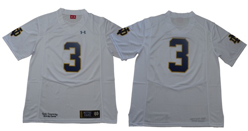 Fighting Irish #3 Joe Montana White Limited Stitched NCAA Jersey