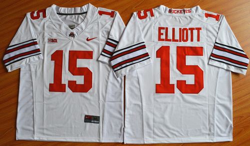 Buckeyes #15 Ezekiel Elliott White Sugar Bowl Special Event Stitched NCAA Jersey