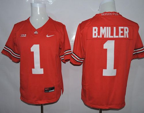 Buckeyes #1 Braxton Miller Red Limited Stitched NCAA Jersey - Click Image to Close