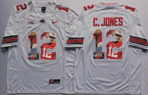 Buckeyes #12 Cardale Jones White Player Fashion Stitched NCAA Jersey