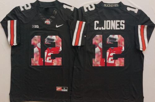 Buckeyes #12 Cardale Jones Black Player Fashion Stitched NCAA Jersey