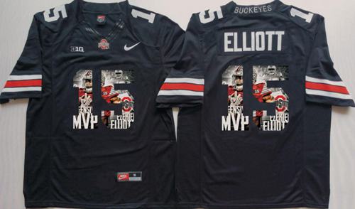 Buckeyes #15 Ezekiel Elliott Black Player Fashion Stitched NCAA Jersey