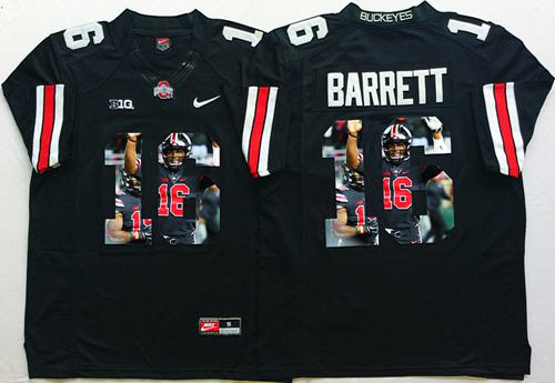 Buckeyes #16 J. T. Barrett Black Player Fashion Stitched NCAA Jersey