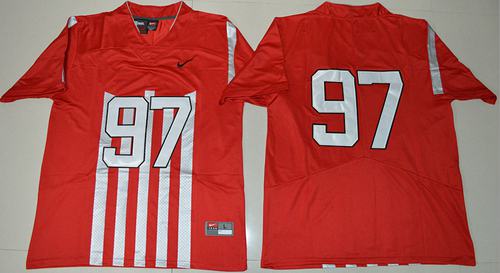 Buckeyes #97 Joey Bosa Red 1917 Throwback Limited Stitched NCAA Jersey