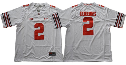 Nike Buckeyes #2 J.K. Dobbins White Limited Stitched NCAA Jersey