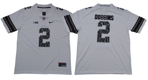 Buckeyes #2 J.K. Dobbins Light Gray Alternate Legend Limited Stitched NCAA Jersey - Click Image to Close