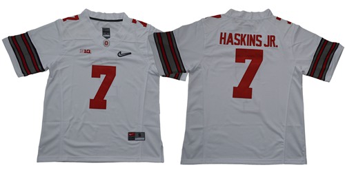 Buckeyes #7 Dwayne Haskins Jr White Diamond Quest Stitched NCAA Jersey