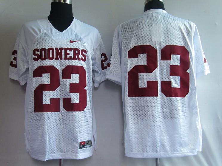 Sooners #23 Allen Patrick White Stitched NCAA Jersey - Click Image to Close