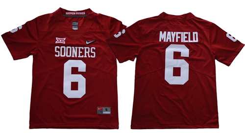 Sooners #6 Baker Mayfield Red XII Stitched NCAA Jersey