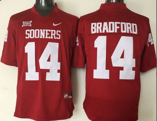 Sooners #14 Sam Bradford Red XII Stitched NCAA Jersey - Click Image to Close