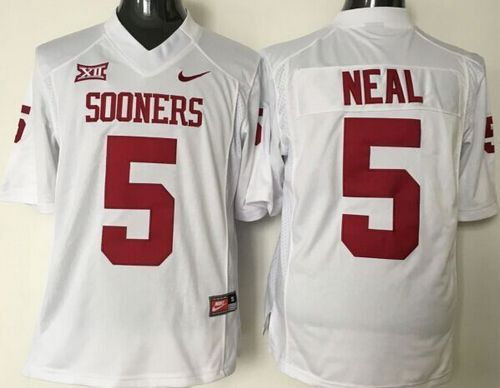 Sooners #5 Durron Neal White XII Stitched NCAA Jersey