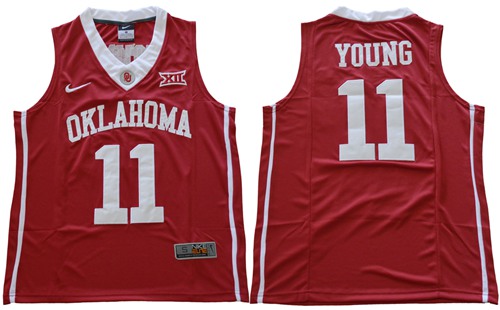 Sooners #11 Trae Young Red Basketball New XII Stitched NCAA Jersey