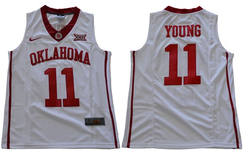 Sooners #11 Trae Young White Basketball New XII Stitched NCAA Jersey