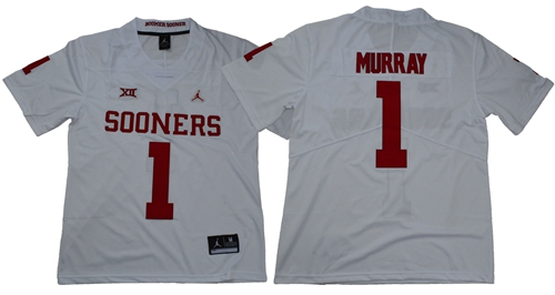 Sooners #1 Kyler Murray White Jordan Brand Limited Stitched NCAA Jersey