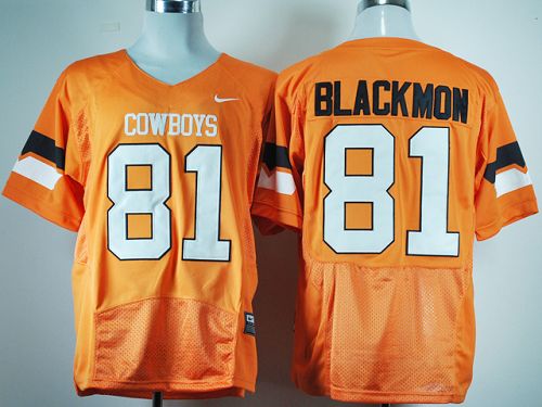 Cowboys #81 Justin Blackmon Orange Pro Combat Stitched NCAA Jersey