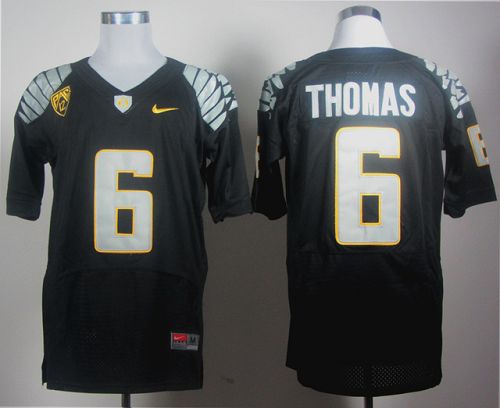 Ducks #6 De'Anthony Thomas Black Elite PAC-12 Patch Stitched NCAA Jersey