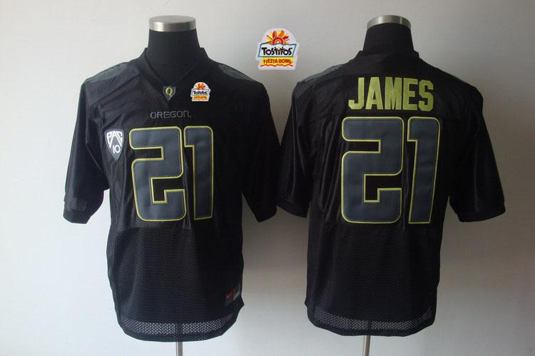 Ducks #21 LaMichael James Black Tostitos Fiesta Bowl Stitched NCAA Jersey