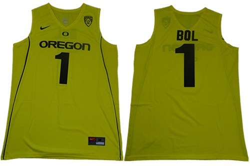 Ducks #1 Bol Bol Yellow Limited Stitched NCAA Jersey