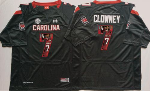 Fighting Gamecocks #7 Jadeveon Clowney Black Player Fashion Stitched NCAA Jersey