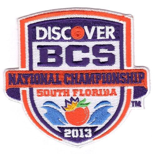 Stitched 2013 Discover BCS National Championship Game Jersey Patch (Notre Dame vs Alabama) - Click Image to Close