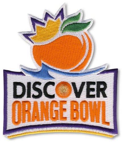 Stitched 2014 Discover Orange Bowl Game Jersey Patch (Clemson vs. Ohio State) - Click Image to Close