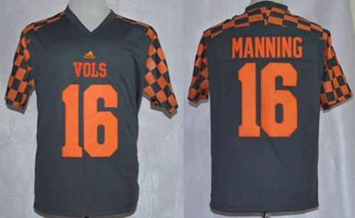 Vols #16 Peyton Manning Grey Adidas Event Stitched NCAA Jersey