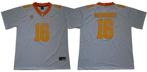 Vols #16 Peyton Manning White/Orange Limited Stitched NCAA Jersey