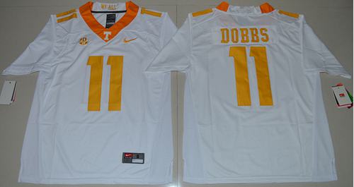 Vols #11 Joshua Dobbs White Stitched NCAA Jersey