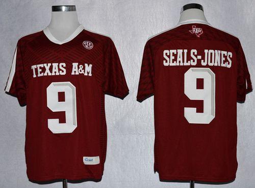 Aggies #9 Ricky Seals-Jones Red New SEC Patch Stitched NCAA Jersey