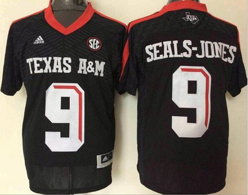 Aggies #9 Ricky Seals-Jones Black New SEC Patch Stitched NCAA Jersey