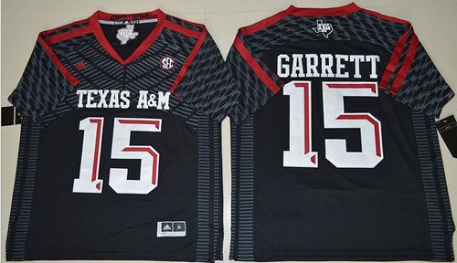 Aggies #15 Myles Garrett Black New SEC Patch Stitched NCAA Jersey - Click Image to Close