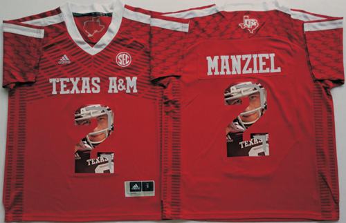 Aggies #2 Johnny Manziel Red Player Fashion Stitched NCAA Jersey