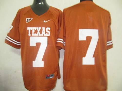 Longhorns #7 Orange Stitched NCAA Jersey