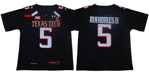 Red Raiders #5 Patrick Mahomes Black Limited Stitched NCAA Jersey