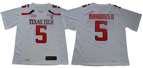 Red Raiders #5 Patrick Mahomes White Limited Stitched NCAA Jersey