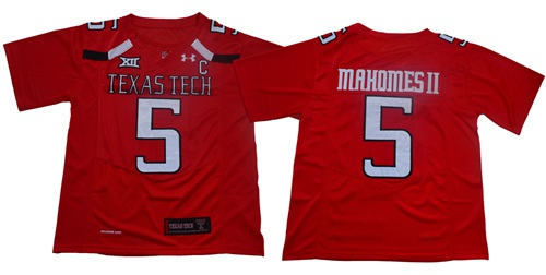 Red Raiders #5 Patrick Mahomes Red Limited Stitched NCAA Jersey