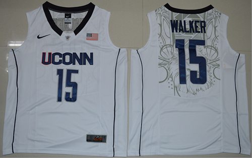 Huskies #15 Kemba Walker White Basketball Stitched NCAA Jersey