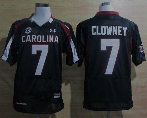 South Carolina #7 Jadeveon Clowney Black SEC Patch Stitched NCAA Jersey