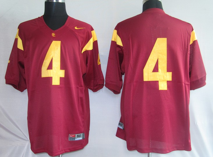 Trojans #4 Joe McKnight Red Stitched NCAA Jersey