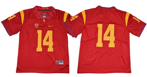 Trojans #14 Sam Darnold Red Limited Stitched NCAA Jersey