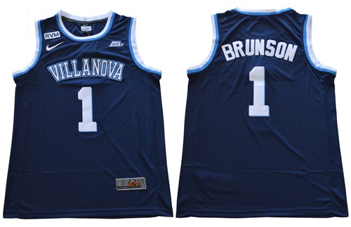 Villanova Wildcats #1 Jalen Brunson Navy Blue Basketball Stitched NCAA Jersey