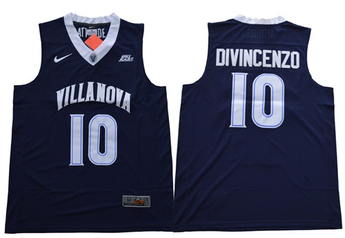 Villanova Wildcats #10 Donte DiVincenzo Navy Blue Basketball V Neck Stitched NCAA Jersey