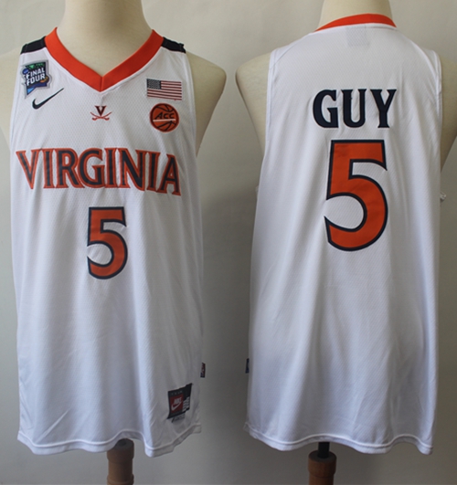 Cavaliers #5 Kyle Guy White Basketball Stitched NCAA Jersey