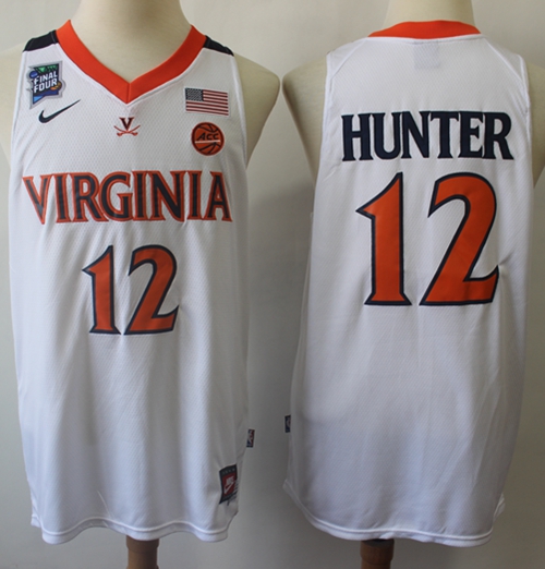 Cavaliers #12 De'Andre Hunter White Basketball Stitched NCAA Jersey - Click Image to Close