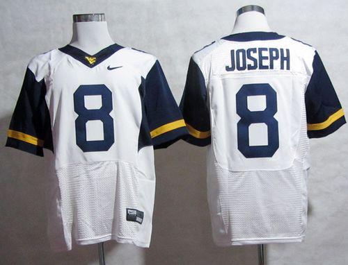 Mountaineers #8 Karl Joseph White Stitched NCAA Jersey - Click Image to Close