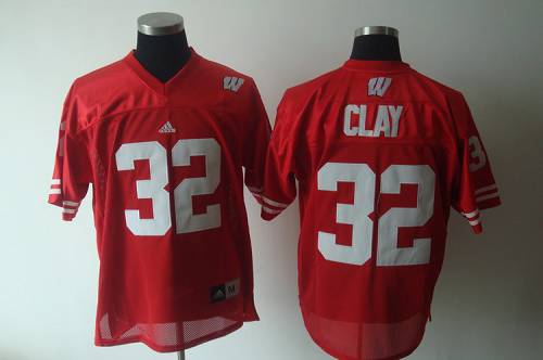 Badgers #32 John Clay Red Stitched NCAA Jersey